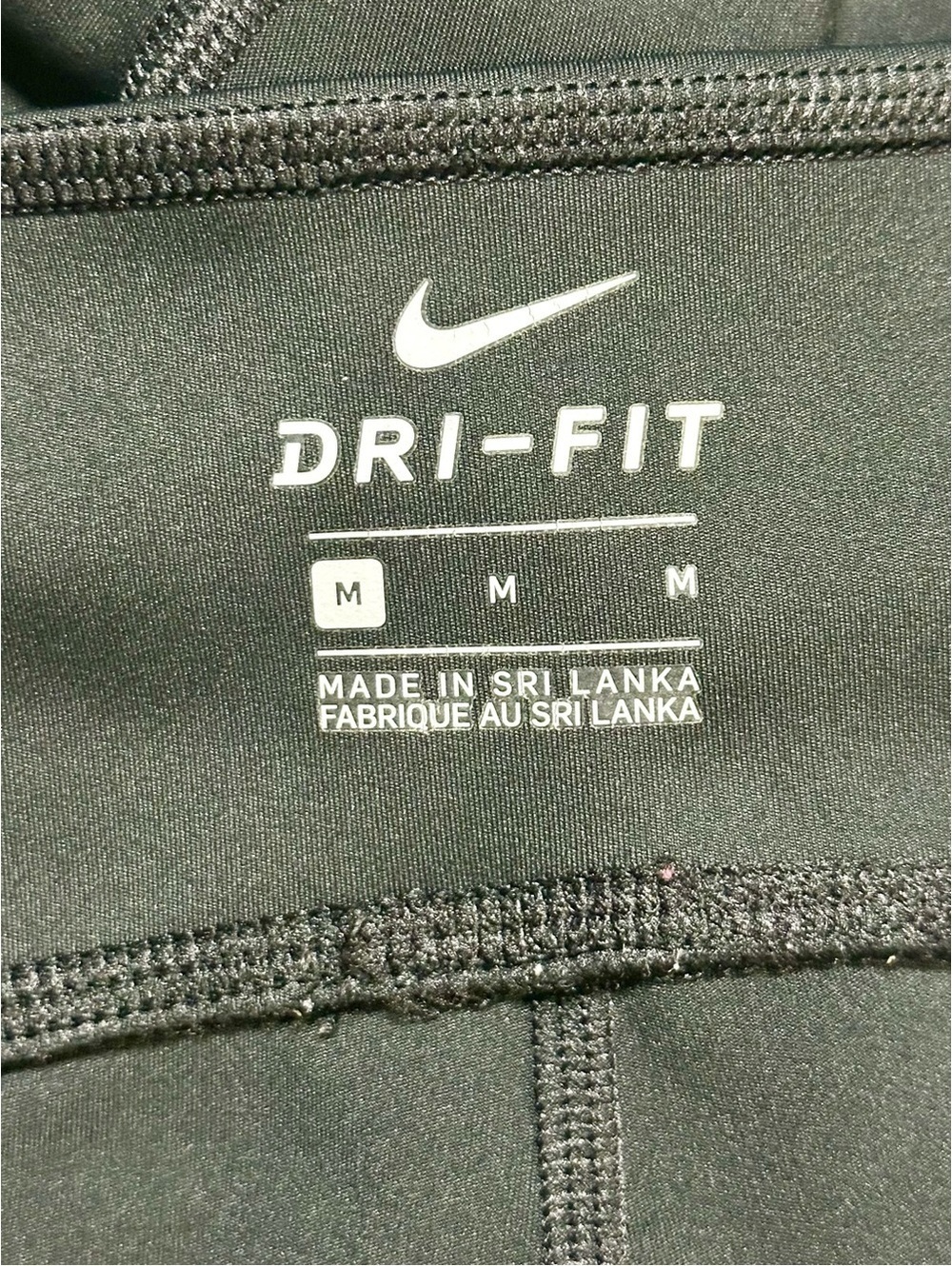 Nike Dri-FIT Women’s Black Leggings Size M Mesh Panel Athletic Workout Pants - Picture 8 of 9